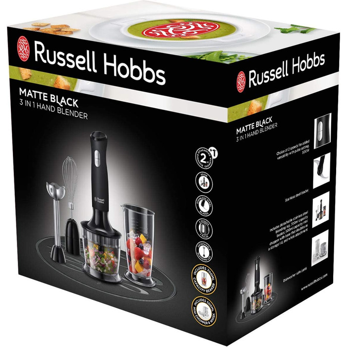 Набор из погружного блендера и миксера 3 в 1 Russell Hobbs