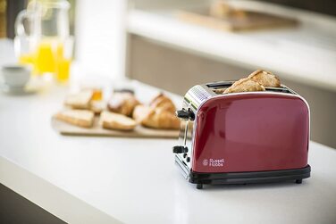 Тостер Russell Hobbs / 1670 Вт / на 2 ломтика / с насадкой для булочек / 6 ступеней