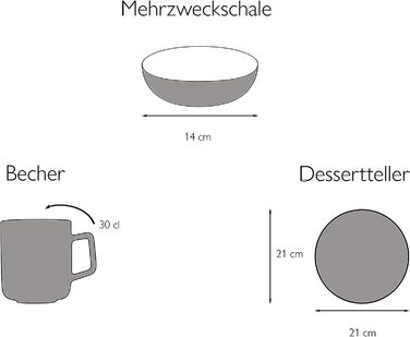 Столовый сервиз из керамогранита на 4 человека 12 предметов Cosy Morning Series 22245 CreaTable