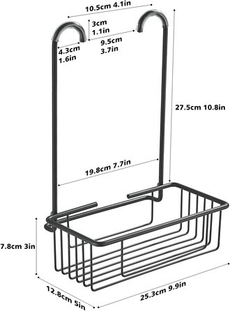 Подвесная полка для ванной 25 x 13 x 35 см, серая Wopeite