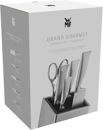 Набор WMF Grand Gourmet 4 ножа из нержавеющей стали + ножницы, с подставкой