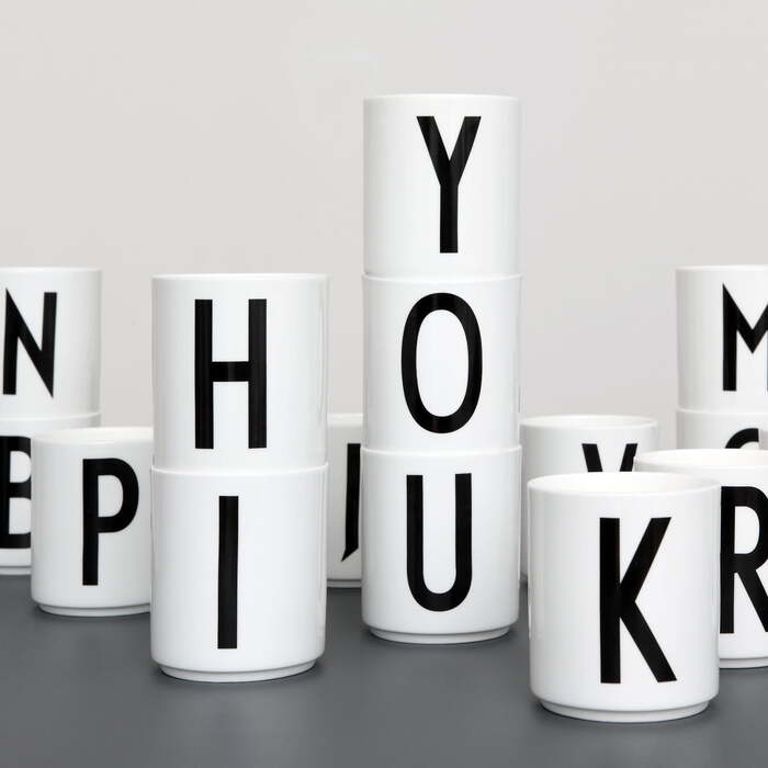 Чашка 325 мл белая AJ Porzellan Becher Design Letters