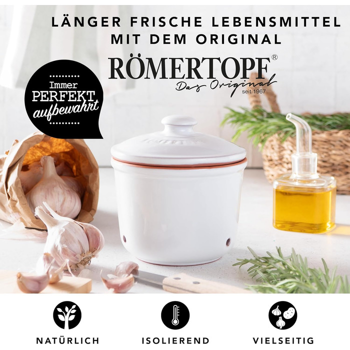 Горшок для чеснока 0,6 л White Römertopf