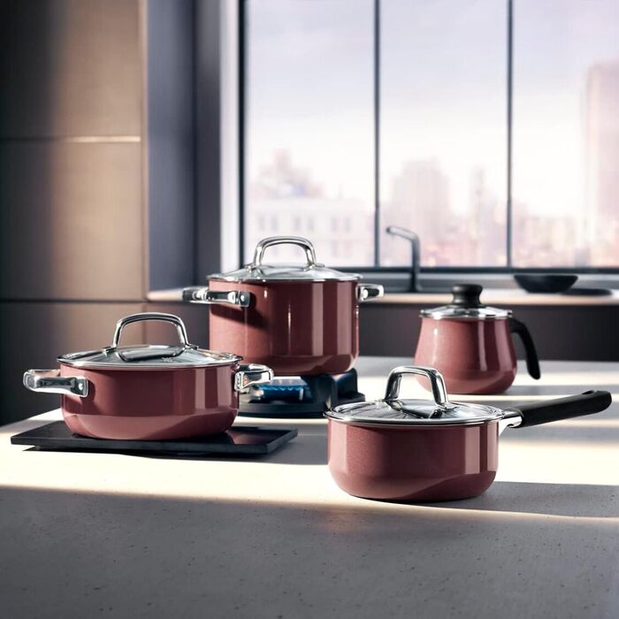 Набор кастрюль 4 предмета Mineral Rose Quartz Fusiontec WMF